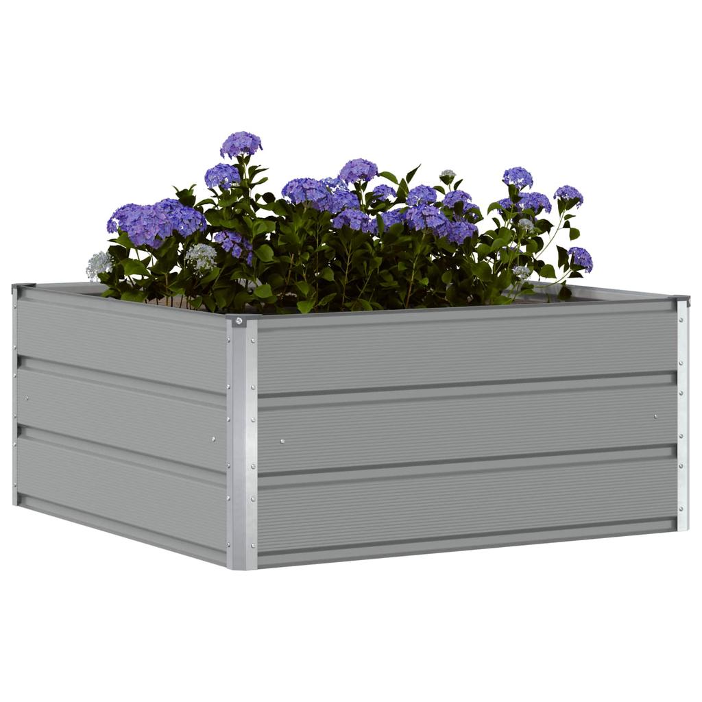 Plant Pot Light Grey 100 X 100 X 45 Cm Steel