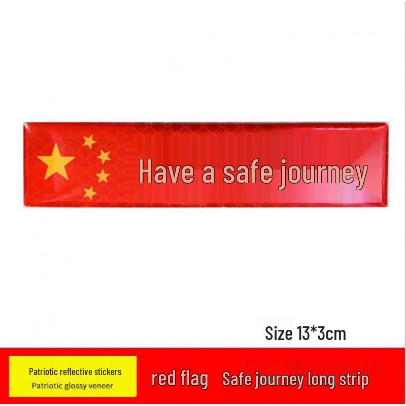 Five-Star Red Flag 3D Reflective Car Sticker - Patriotic Scratch Cover for Car Body