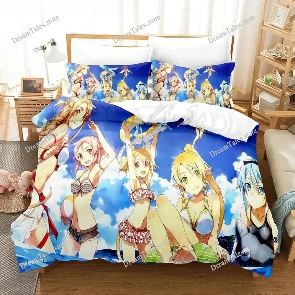 3D Printed Anime Sword Art Online Bedding Set Boys Twin Queen Size Duvet Cover Pillowcase Bed Kids Adult Home Textileextile369