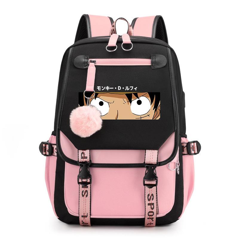 Riman One Piece One Piece Peripheral Printing Backpack Youth Student Schoolbag Travel Bag
