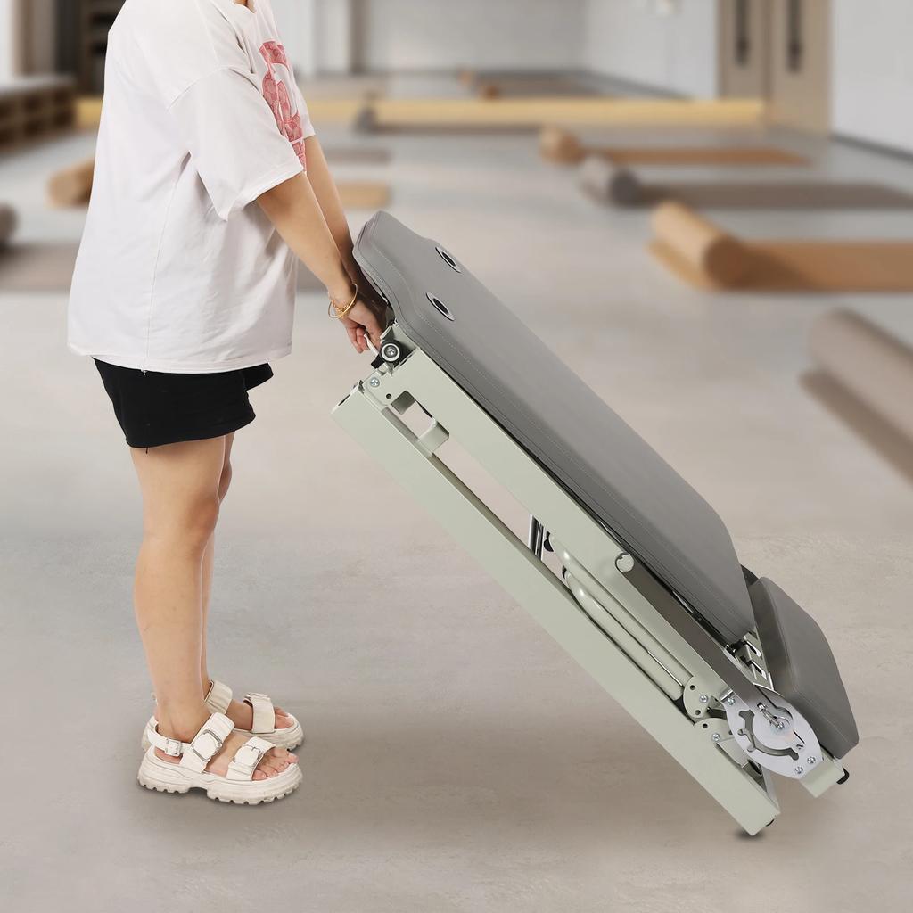 Foldable Pilates Reformer Machine with Latex Springs, 3-Level Rope Adjustment & 4-Position Foot Bar – Gym Yoga Fitness Equipment