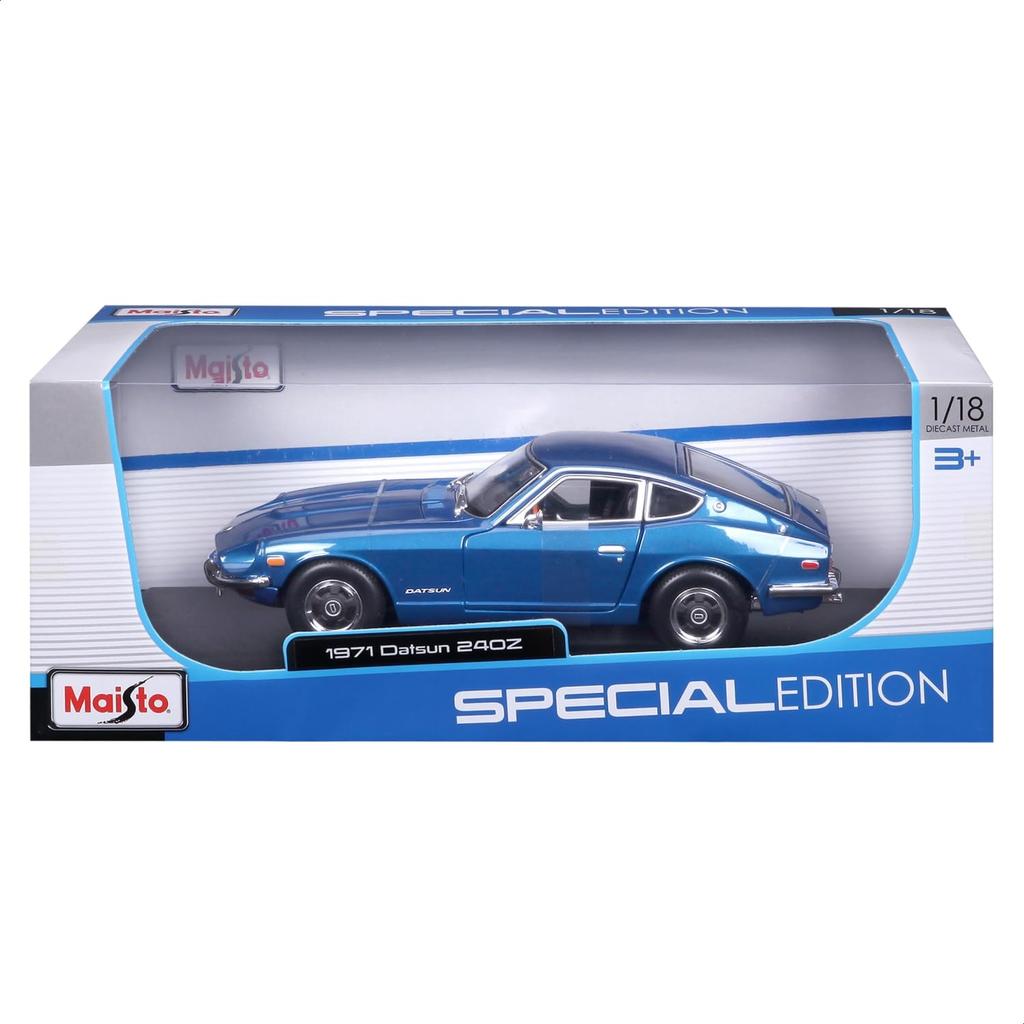 Maisto 1/18 Scale Nissan Datsun 240Z 1971 Blue / Diecast Model Car, Finished Product, 31170 BU
