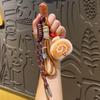 Plush Pendant Keychain Cute Food Charms for Bags Backpacks Soft Smiling Bread Donut Burger Plush Bag Hanger Lanyard Decoration Accessories