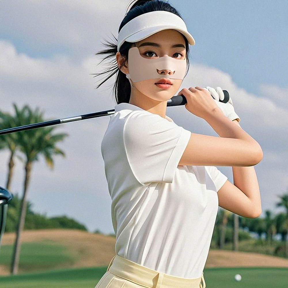 Nylon Ice Silk Sunscreen Mask Thin Face Gini Mask Elastic Summer Face Cover  Fishing