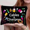 A Storage Bag for Cables And Chargers Black Design a Durable Fabric Travel Case Cable Organizer