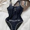 Hokkaido Hatsuyuki Jumpsuit Style Swimsuit Simple Fragrant Black Hot Slimming Concealing Conservative Students