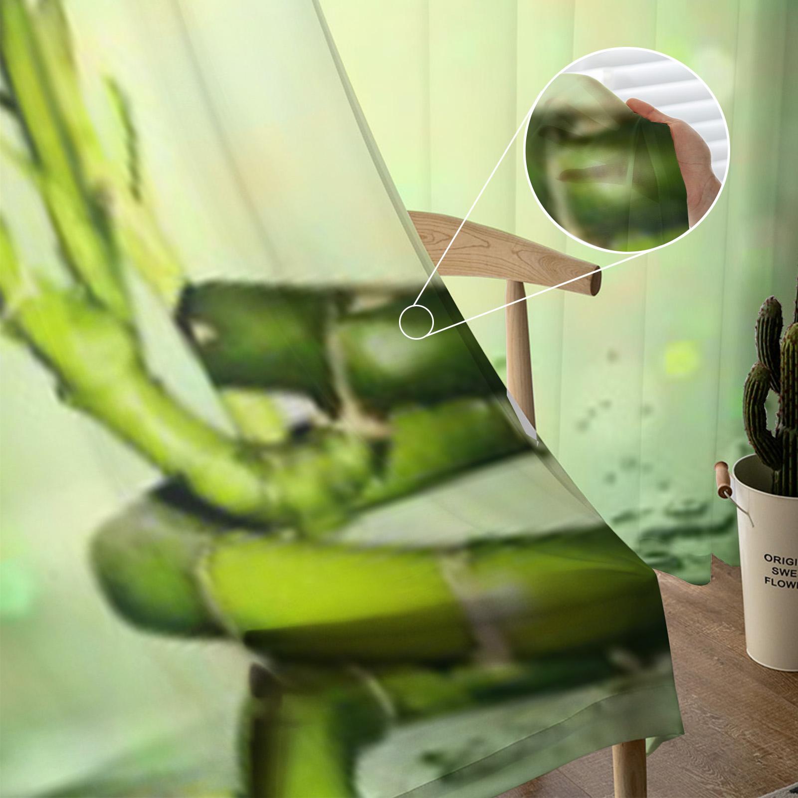 Капли воды бамбуковые зеленые прозрачные шторы для гостиной прозрачный тюль оконные — фото 5