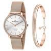 1930 Just Time Roségold Silbernes Zifferblatt Quarz R0153161504 Damenuhr mit kostenlosem Armband