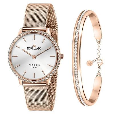 1930 Just Time Roségold Silbernes Zifferblatt Quarz R0153161504 Damenuhr mit kostenlosem Armband