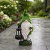 Luce Solare da Giardino Gnomo, Statua di Gnomo da Esterno con Lanterna, Lampada Solare Impermeabile a Forma di Gnomo per Cortile, Patio, Prato, Terrazza