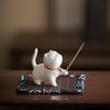 Cute Cat Ceramic Aroma Diffuser Incense Burner Holder Creative Desk Pen Holder Tea Pet Home Decor Office Gift for Living Room