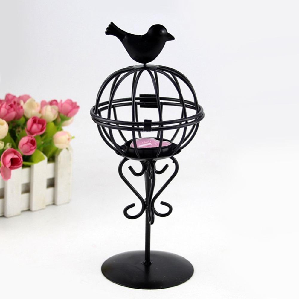 Iron Birdcage Iron Candle Holder Black White Bar Hotel Candle Decor Courtyard Ornament Setup чёрный