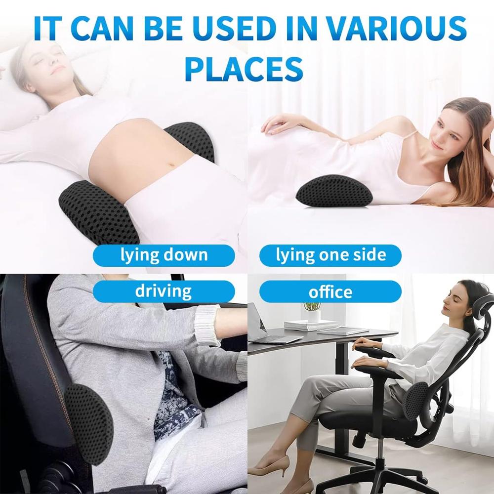 1Pcs Comfort Lumbar Support Pillow - Memory Foam Back Pillow - Back Pain Relief - Detachable & Washable - Ergonomic Lumbar