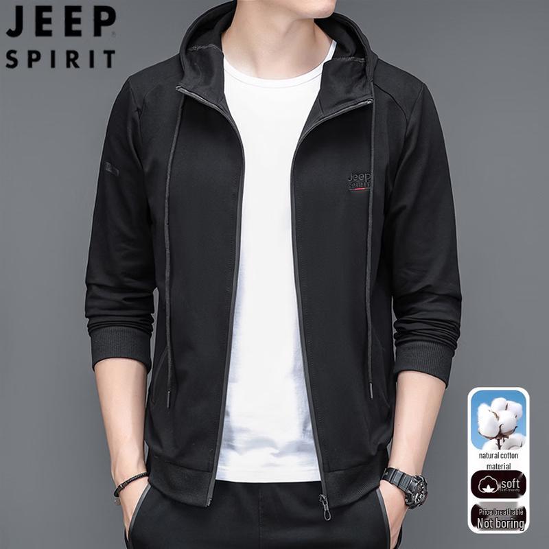 Мужская толстовка с капюшоном и молнией JEEP SPIRIT из плотного хлопка XXL