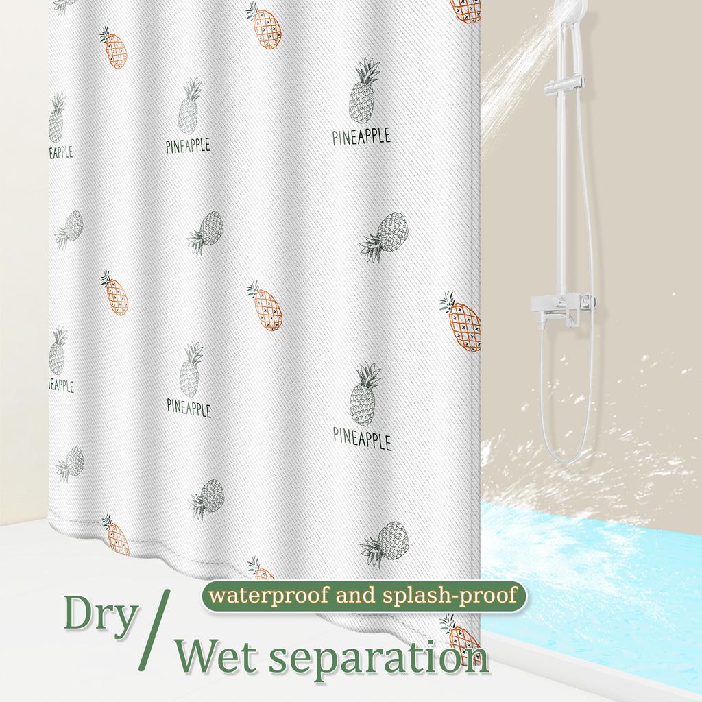 Elegant Style Pineapple Shower Curtain - Instagram Style Waterproof Polyester Design