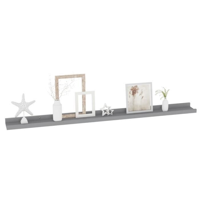 VidaXL Wall Shelves 4 Pcs Grey 100x9x3 Cm