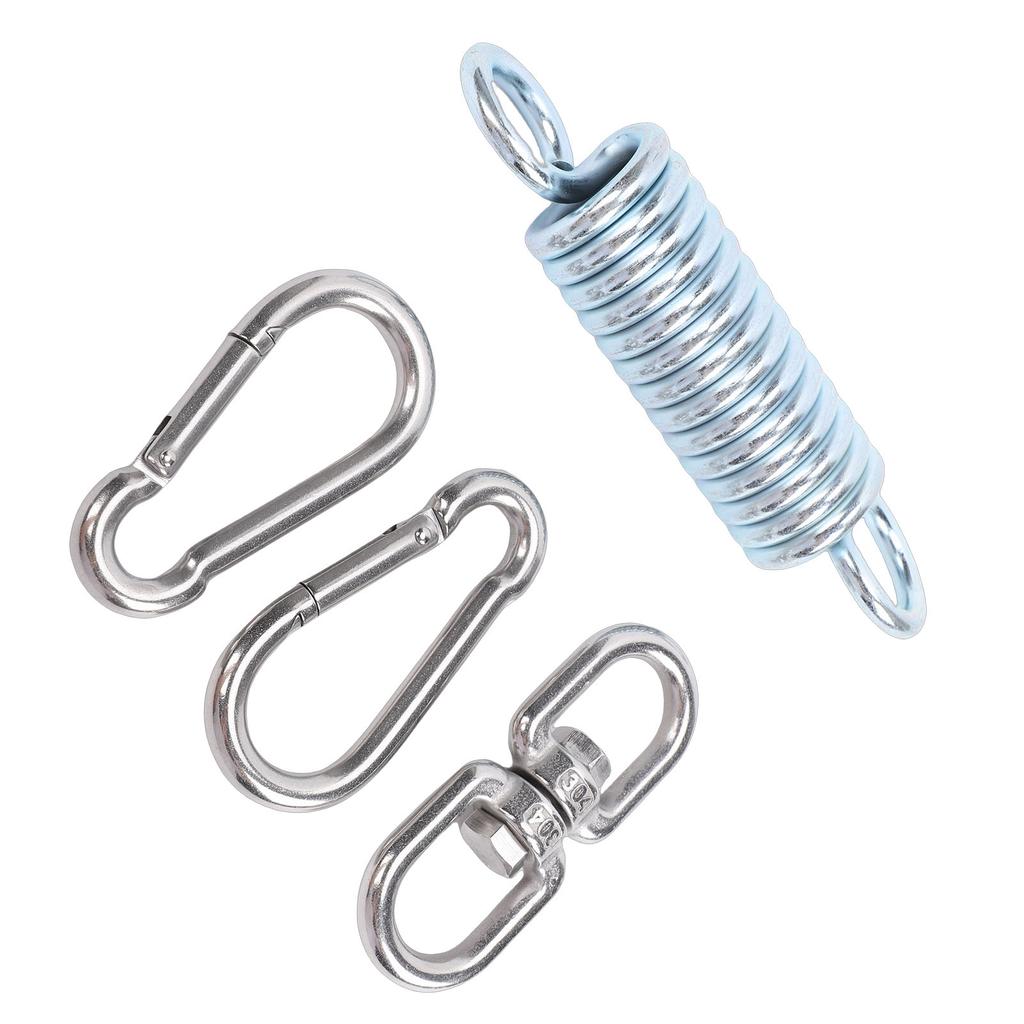 Hammock Hanging Kit Heavy Duty Spring 360 Degree Rotating Hook Buckles for Porch Swing Garden Chair 550lbs Load Capacity