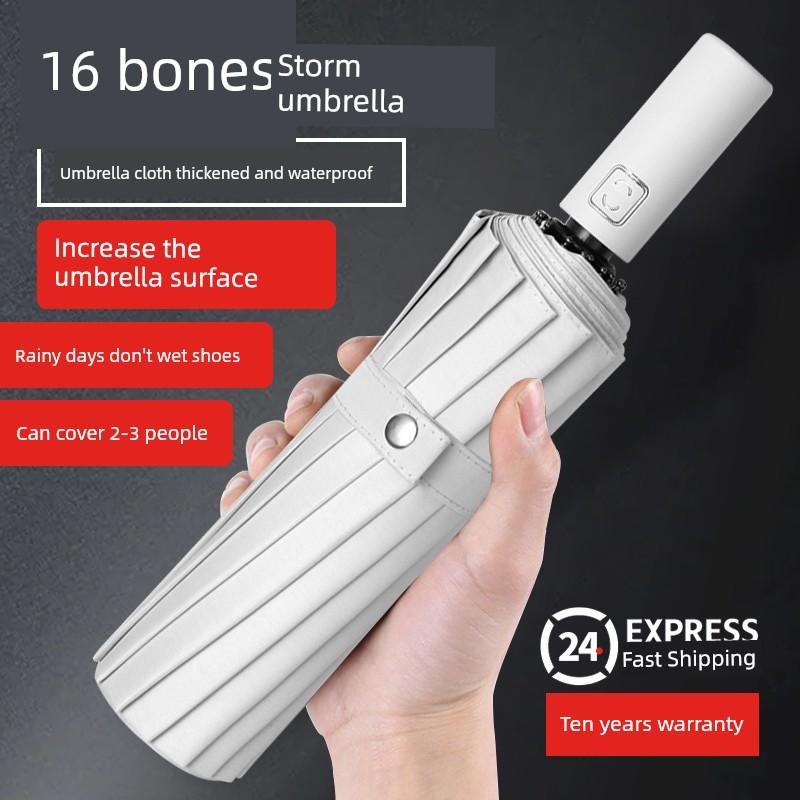 16 Bones Men's Large UV Protection Automatic Umbrella