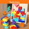 3d Wooden Tetris Puzzle Toys For Kids Brain Training Educational Prop Gifts