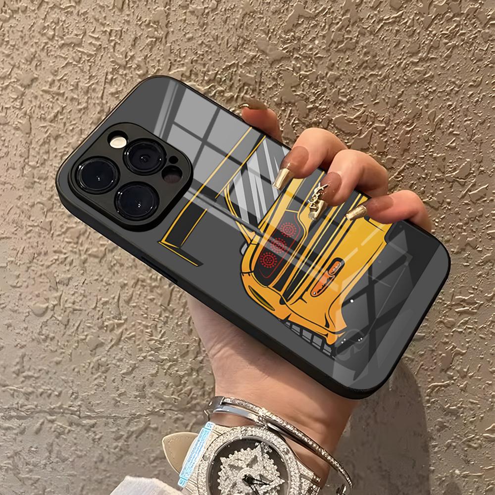 JDM Sports Cars Male Men Phone Case For IPhone 15 Pro Max 14 Pro 12 16 11 13 Mini X XR XS 8 7 Plus SE Tempered Glass Back Cover