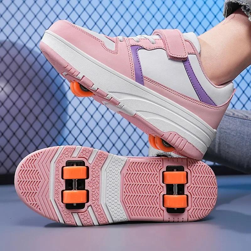 New Cross-Border Roller Skate Shoes For Men Women Children Detachable Deformable Wheels Inline Skating Shoes Ice Skating Shoes