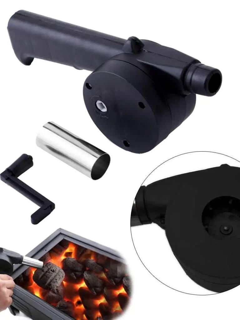 Portable Hand Crank BBQ Fan Manual Air Blower with Speed Control for Grill Outdoor Barbeque