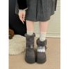 Gray retro thick-soled fluffy snow boots women's winter velvet warm outer wear Northeast cotton shoes