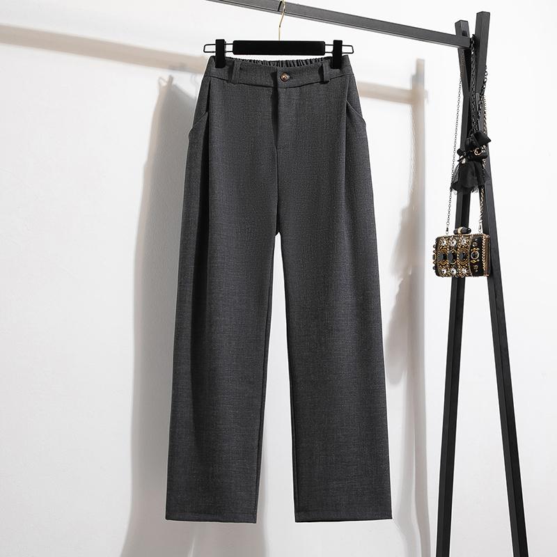 Dimanaf Summer 2025 Plus Size Women High Waist Wide Leg Pants Loose Basic Elastic Pants Casual Long Trousers