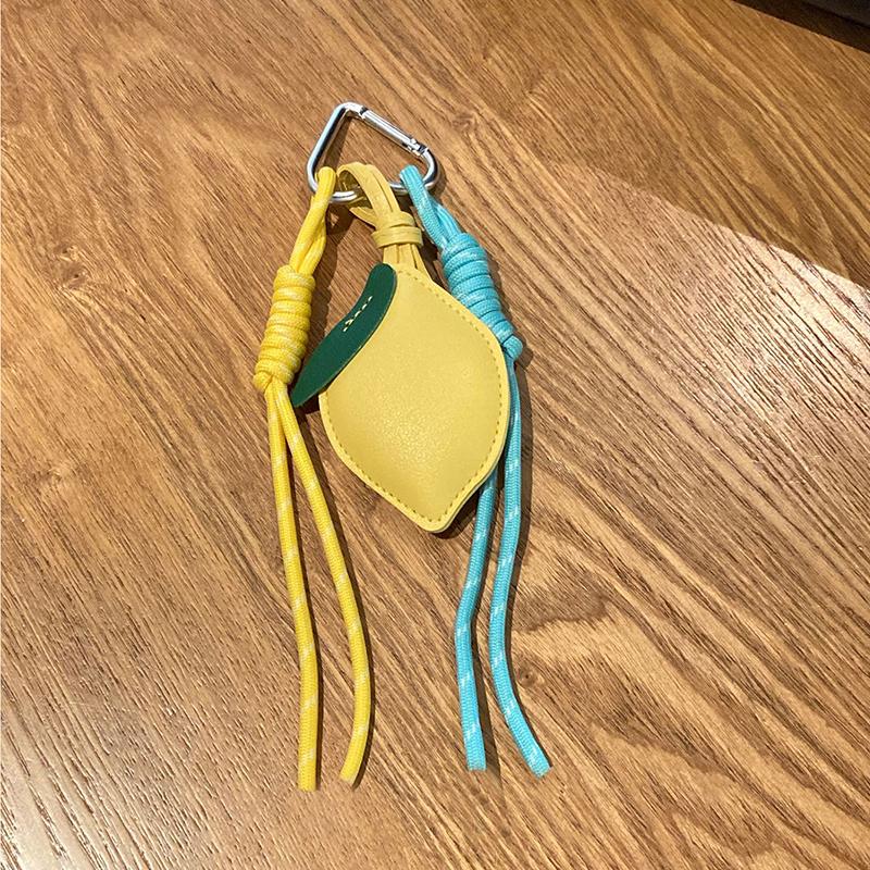 

Yogodlns PU Leather Lemon Bag Pendant Fruit Hanger Cartoon Fashion Backpack Hanging Pendant Women one size жёлтый
