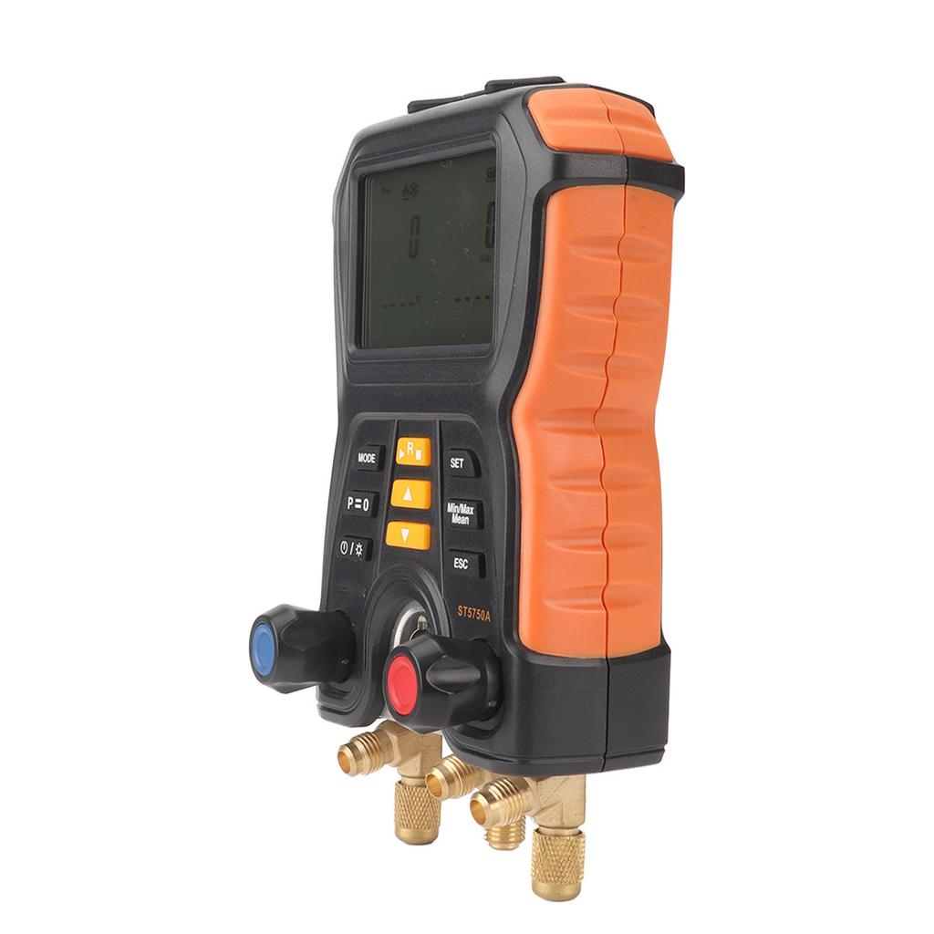 Digital Manifold Gauge High Accuracy 2 in 1 Pressure Temperature Tester Air Conditioner HVAC Digital Manifold Meter