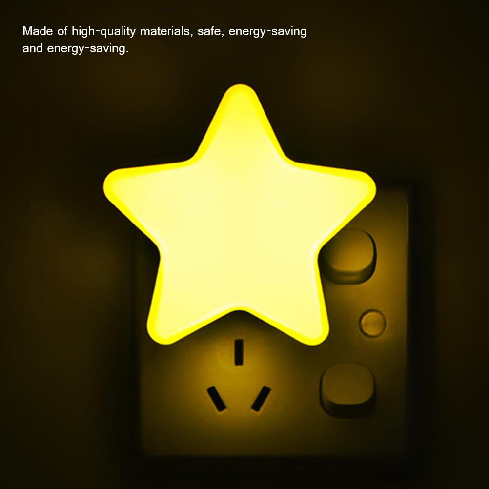 1 piece of star shaped light controlled night light (yellow) European standard
