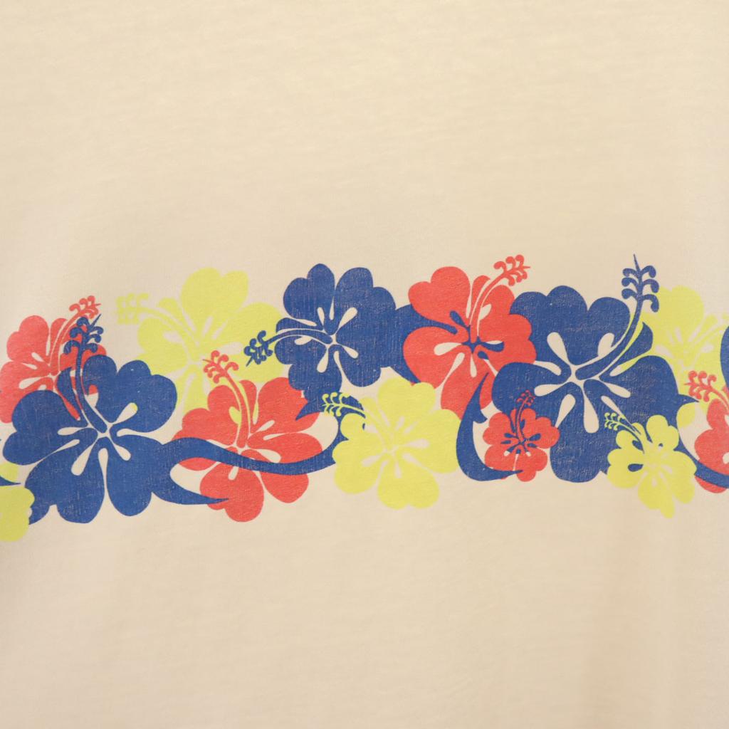 GOTCHA 90s Old Floral print Short sleeve T-shirt L Ivory Men's Used