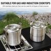 Camping Cooking Pot 304 Stainless Steel Portable Metal Rice Cooker Camping Cookware for Outdoor Hiking Single Handle