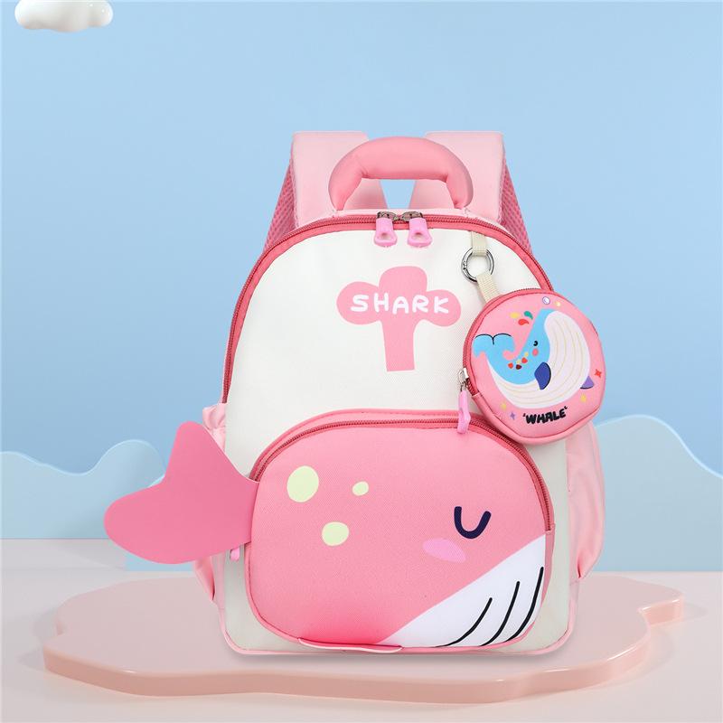 Schoolbag Cartoon Dinosaur Whale Kindergarten School Bag Children's Backpack Cute and Lightweight Boys and Girls School Backpack New