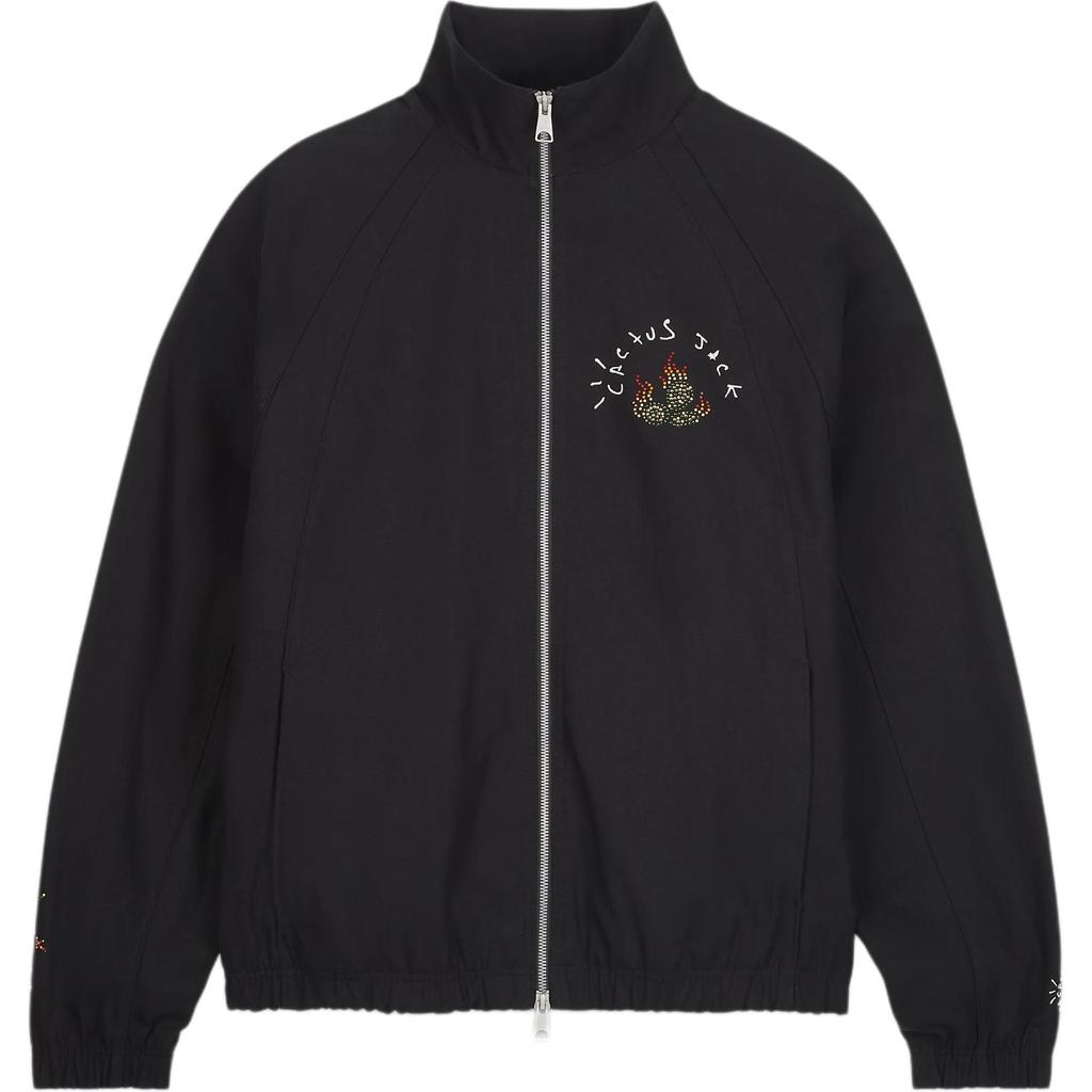 Jordan X Travis Scott Rhinestone Spray Gun Print Stand Collar Zip Jacket Men Jackets Black DO4096-010