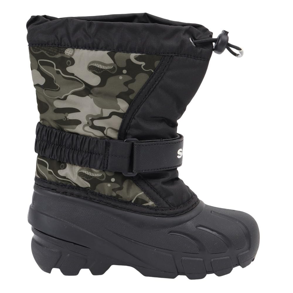 Sorel Kids' Flurry Print Boots, Size 18.0cm, Black, Quarry