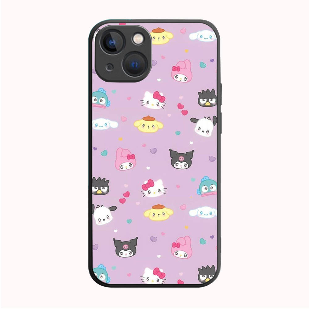 B-53 My Melody  Black Case for Redmi 10A 10C 12C 13C 9A 9C 9T A3X Note 10 9 9S 10S iPhone 11 12 13 14 15 16 X XS Pro Max Mini 7 8 Plus XR