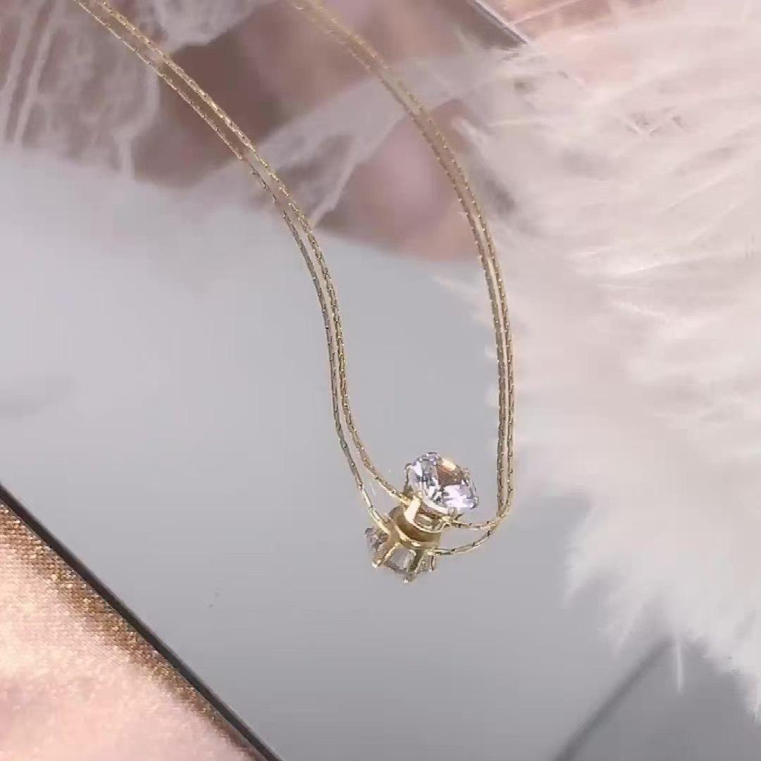 

1 шт. ожерелье нишевое в стиле легкой роскоши, длинное, не тускнеющее, аксессуары, ожерелье из циркона высокого класса, повседневное универсальное ожерелье золотой