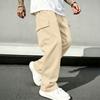 Men's Loose Fit Cargo Sweatpants Straight Leg Casual Pants with Drawstring Elastic Waist for Athletic Everyday Wear