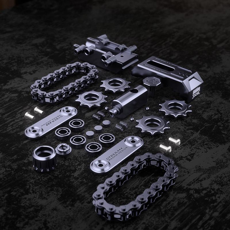 Spinner Fidget Kette Rolle Magnetisch Schiebekarte 3in1 Panzer EDC Sensorisches Stressabbau Spielzeug Metall Mechanischer Schieber Schiebeplatte