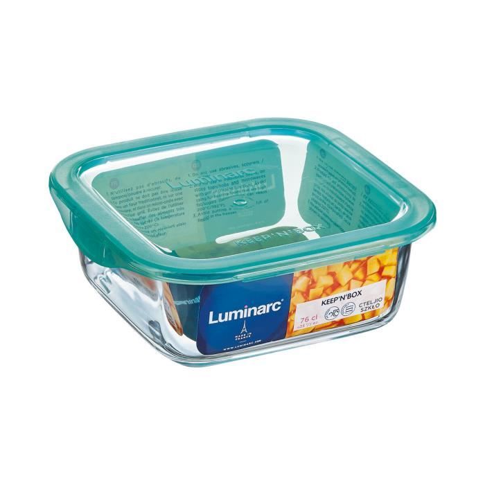 Panier-repas Carré - Luminarc - Keep'n Lagon - 380 Ml - Bicolore Turquoise - 6 Unités