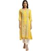 W for Woman Yellow Glitter Printed A-line Kurta_23FEW18651-120059_S_8