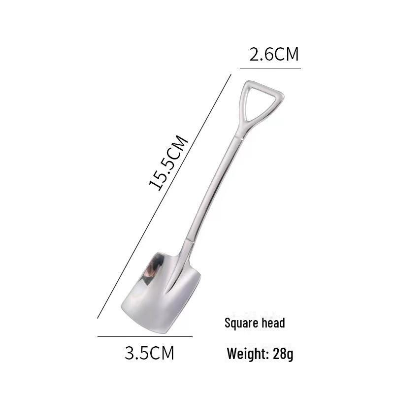

Ложка для десерта из арбуза из нержавеющей стали в стиле ретро square spoon 2000/box серебряный