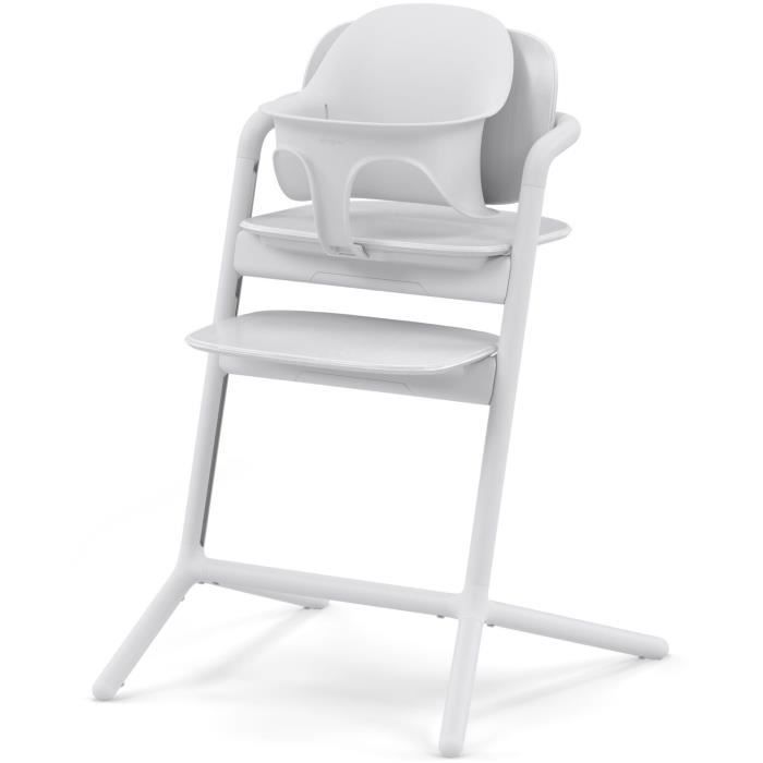 CYBEX - Chaise Haute Évolutive - Pack 3 En 1 - LEMO 2 - Blanc - Réglable En Hauteur Et En Profondeur - Set Bébé Inclus