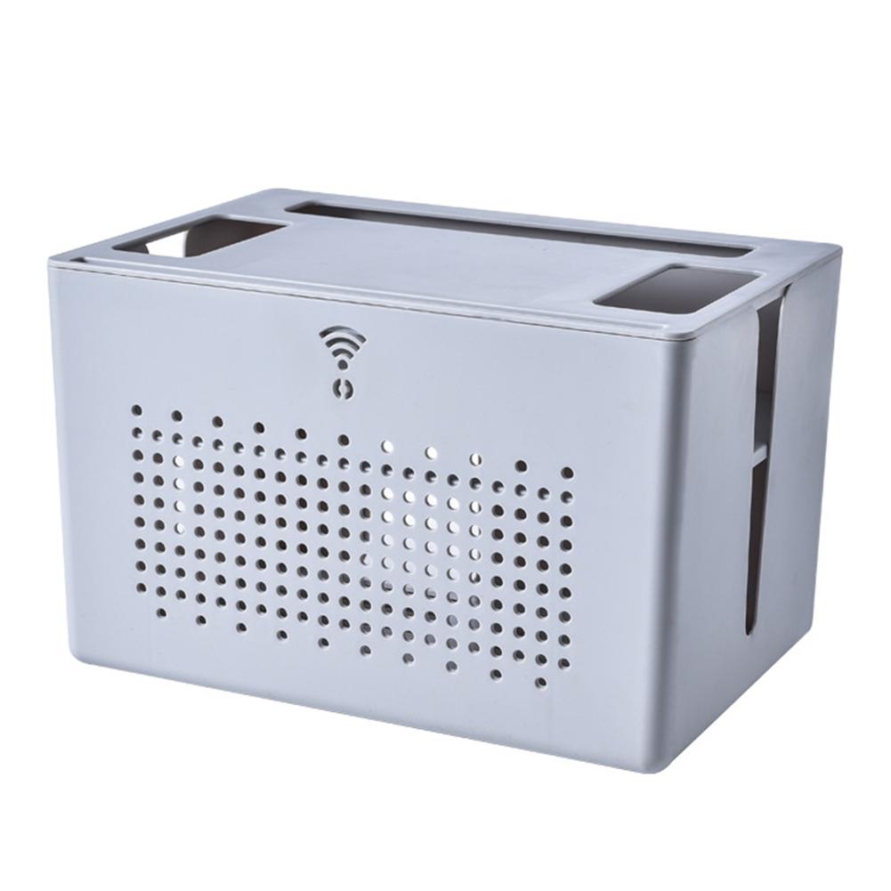 Stolní úložný box pro router, set-top box, zásuvky, kabely, síťové kabely a prodlužovací kabely s odnímatelným dvouvrstvým designem