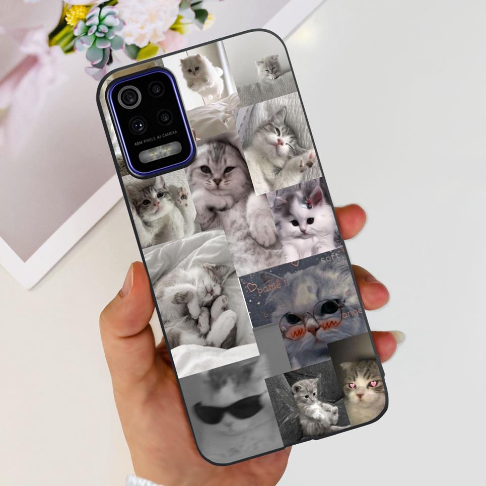 Para LG K52 2020 / LG Q52 2020 Funda Trasera Calavera Dragón Estilo Genial Dibujos Animados Carcasas Parachoques Bumper de Silicona Suave Negro Para LG K22 2020