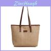 Borsa a Spalla Grande in Rattan Intrecciato con Tasche Interne per Street Style