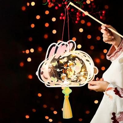 Portable Chinese Paper Lanterns Chinese Traditional Handheld Lamp Holiday Decor Artificial Lantern LED Handheld Festive Paper