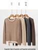Round Neck 100% Pure Cashmere Two-in-One Knit Pullover, Autumn/Winter, Long Sleeve, Versatile Lazy Style
