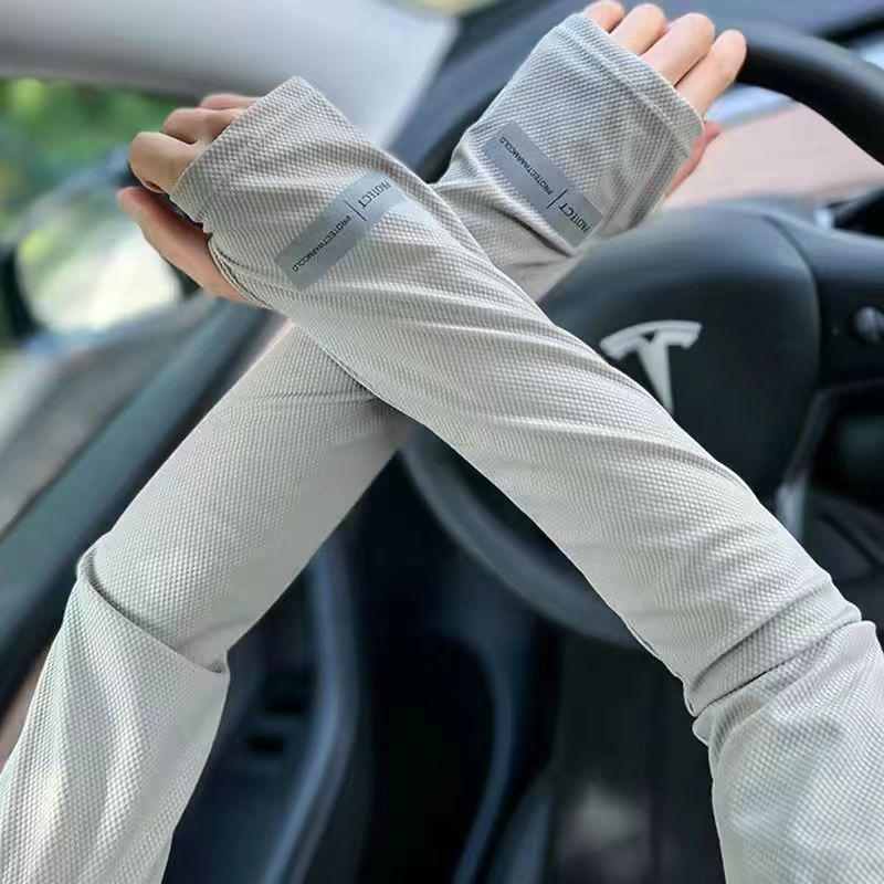 

Женские нарукавники для защиты от солнца и УФ-лучей - Дышащие, Тонкие, Большого размера, Однотонные для летнего вождения и езды на велосипеде